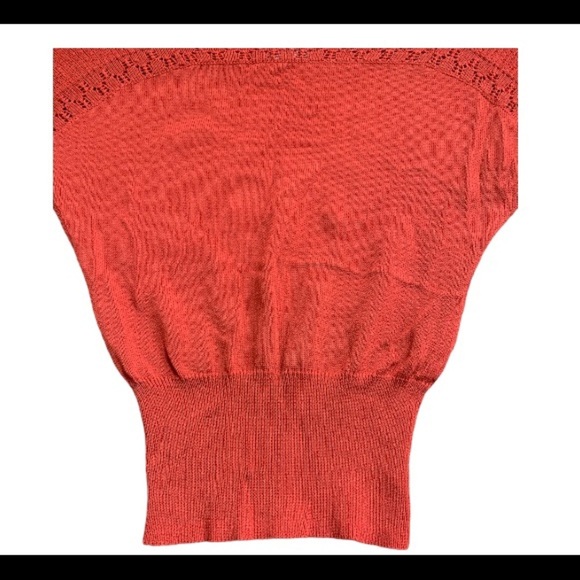 ANTHROPOLOGIE Yoana Baraschi Baubled Fan Sweater Rust Red/Burnt Orange Sz Small - Picture 12 of 16